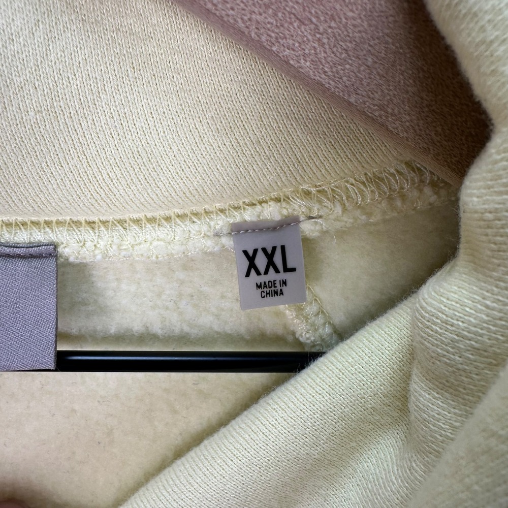 Fear of‎ God Essentials Hoodie Butter Yellow Embossed Logo Streetwear Sweatshirt - Picture 11 of 11